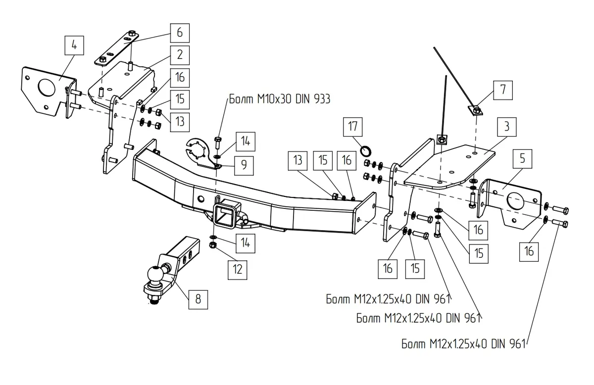Фаркоп TowRus для GAC GS8 2021- Арт. 109182 109182 в Иркутск