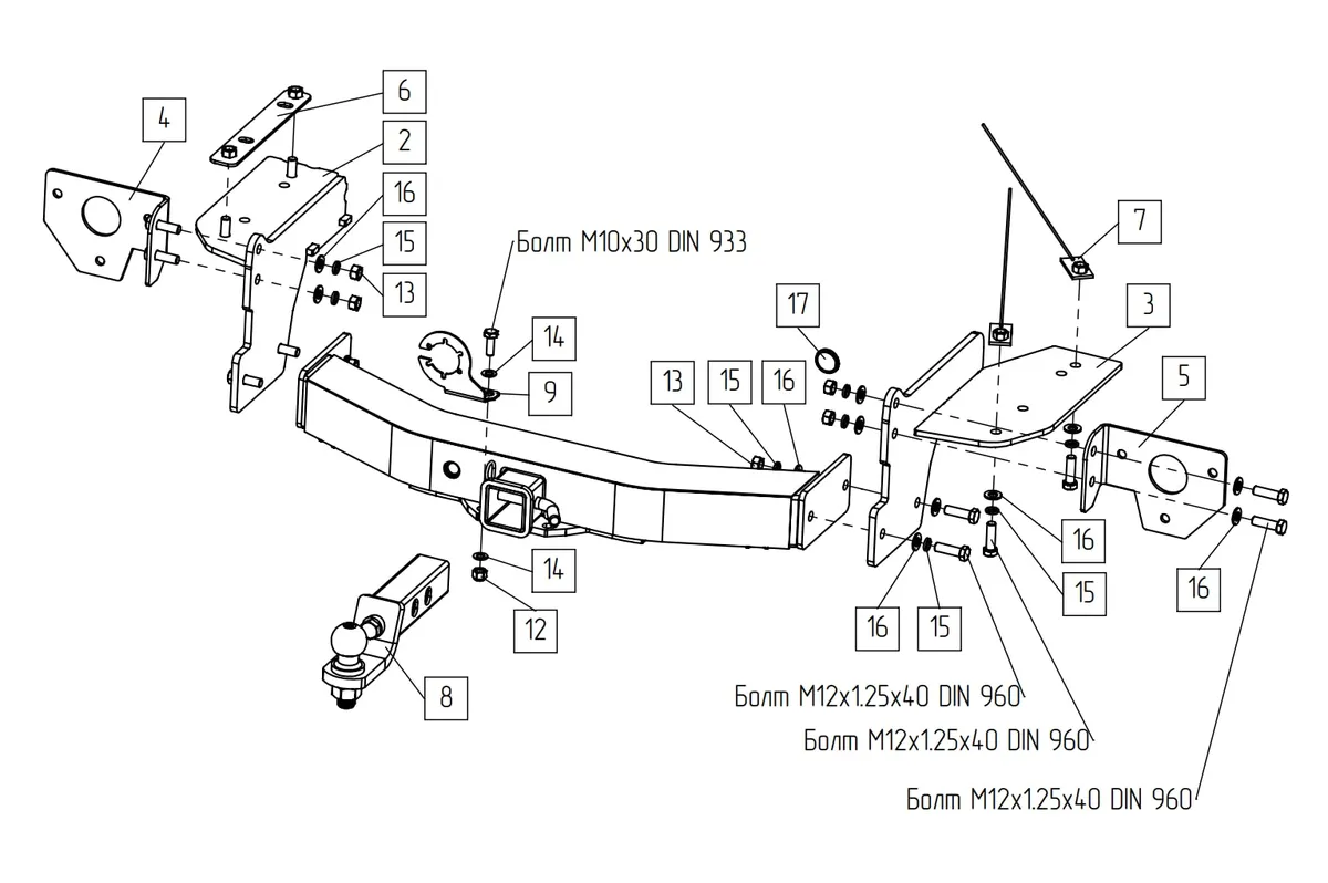 Фаркоп TowRus для GAC GS8 2021- Арт. 109183 109183 в Иркутск