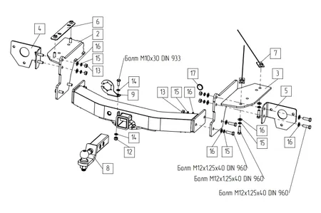 Фаркоп TowRus для GAC GS8 2021- Арт. 109183 109183 в Иркутск