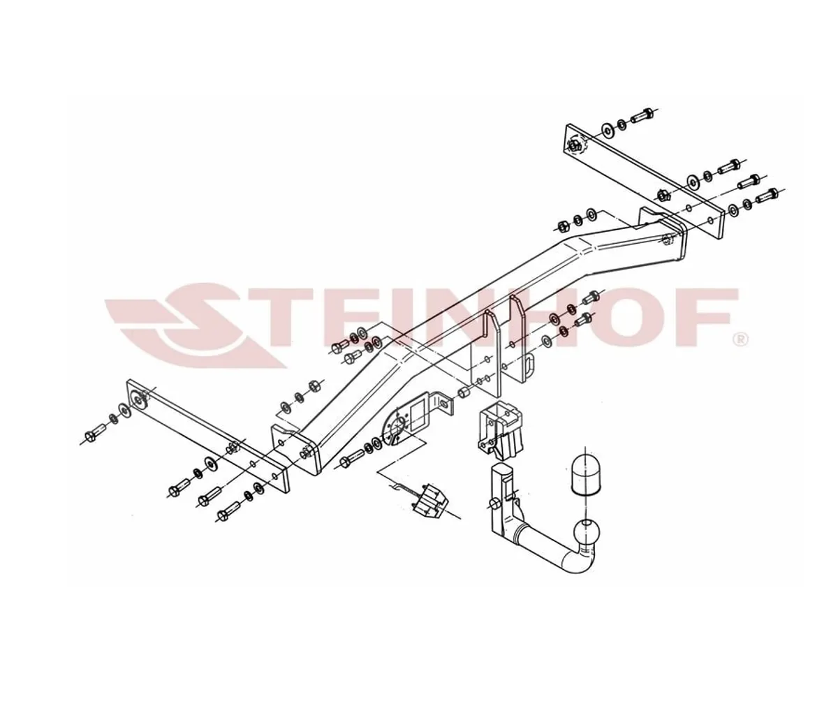 Фаркоп Steinhof для Volkswagen Tiguan 2007-2015 V-129 в Иркутск