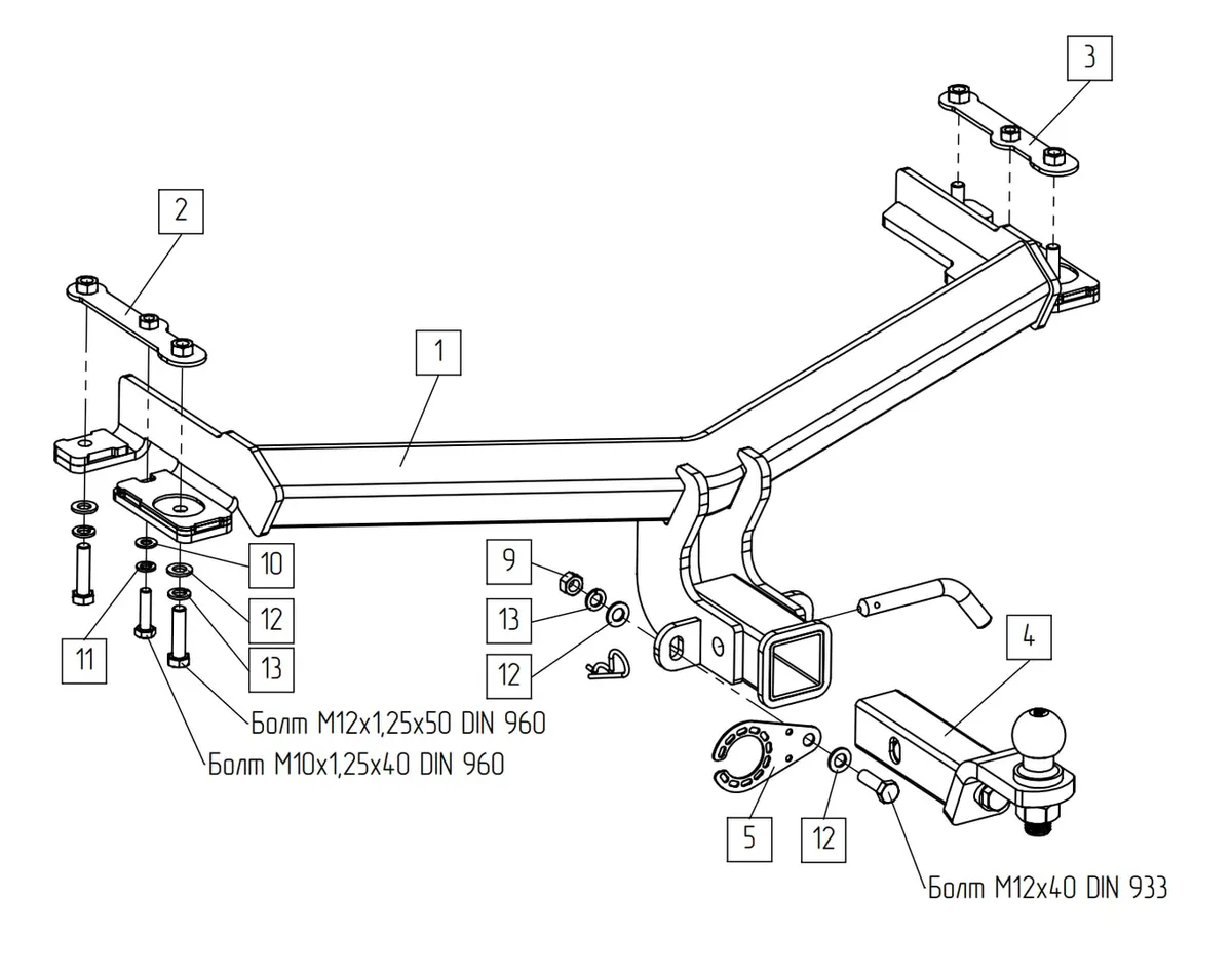 Фаркоп TowRus для GAC GS4 2024- Арт. 299415 299415 в Иркутск