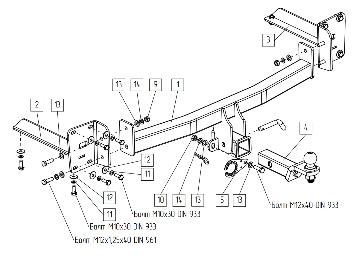 Фаркоп TowRus для Volkswagen Teramont 2022-  269092 в Иркутск