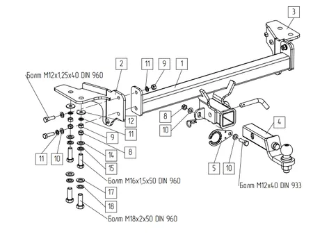 Фаркоп TowRus для Haval Dargo 2022- 129299 в Иркутск
